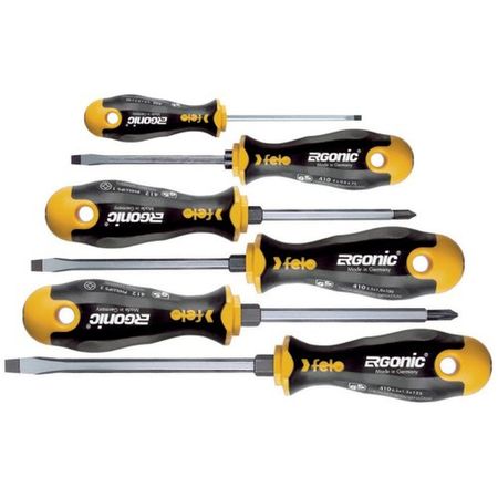 Felo Slotted And Phillips Ergonic Screwdriver Set (6-Piece) 0715753167